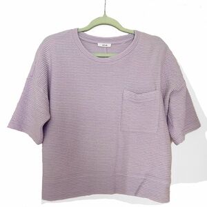 OPUS Textured Boxy Tee – Soft Lavender